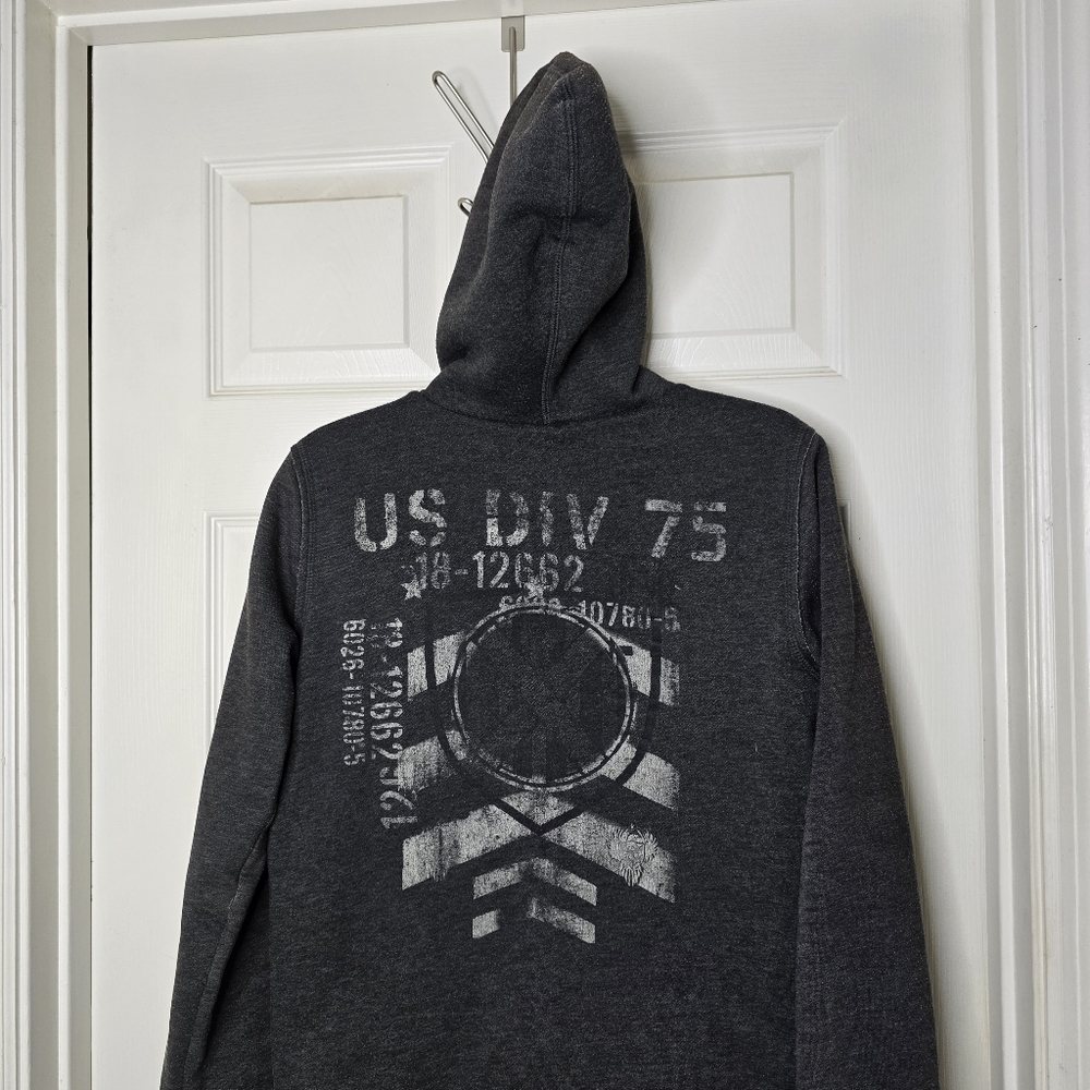 Helix Kids Gray Full Zip Hoodie US DIV 75 Graphic Front & Back XL (14) - Picture 9 of 14